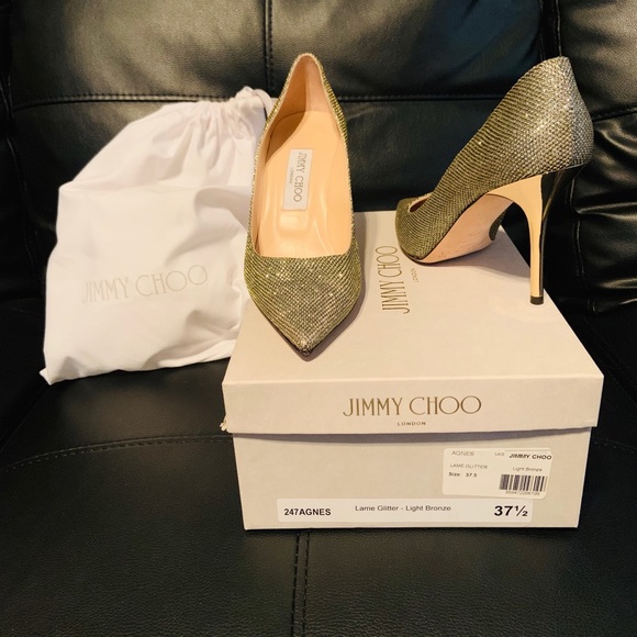 Lame Glitter- Light Bronze Jimmy Choo Heels - Picture 3 of 8